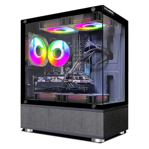 STGAubron Gaming PC Computer Desktop, Radeon RX 470 8G, Intel 10th Gen G5905 3.5GHz, 16GB DDR4 RAM, 512GB SSD, 600M WiFi, BT 5.0, RGB Fan x5, Windows 11 Home